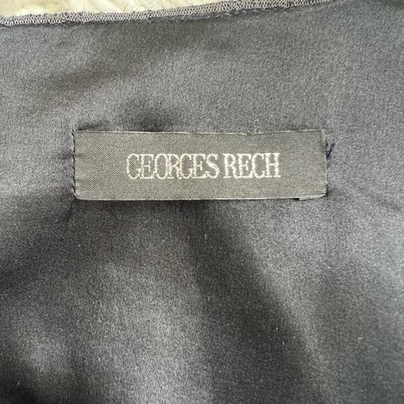 GEORGES RECH BLACK WOOL LEATHER TRIM SLEEVELESS DRESS SIZE SMALL/MEDIUM - Picture 8 of 10